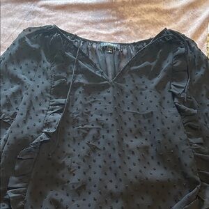 Express Black Textured Women's Blouse
